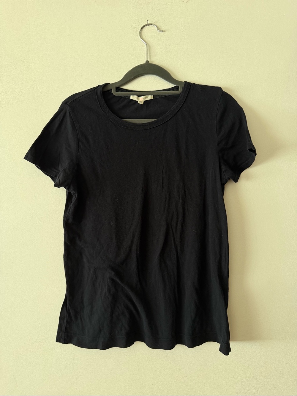 Anthropologie Pure + Good Classic Black Crewneck Short Sleeve Tee XS